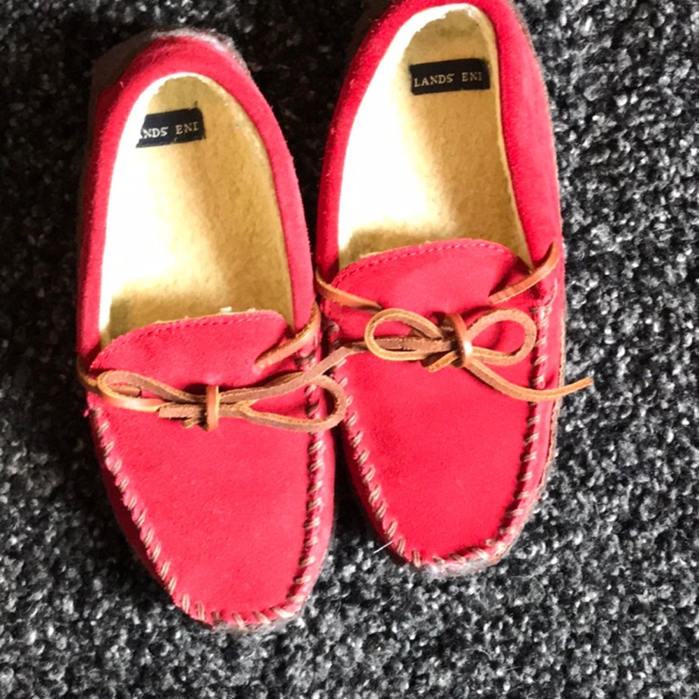 Lands’ End kids’ moccasin slippers